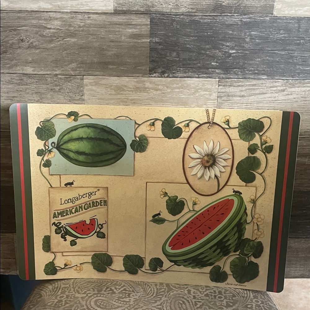 NWT 8 Longaberger Watermelon, Daisy‎ & ants Placemats